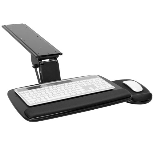 MountIt! Adjustable Under Desk Keyboard Tray and Mouse Drawer Platform